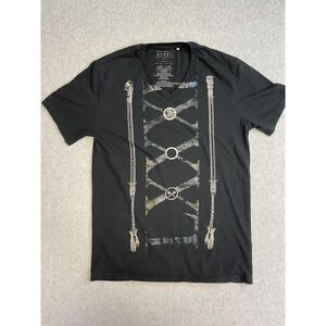 Guess Shirt Mens‎ Small Black LXXXI Graphic Print Pullover Casual Party Event